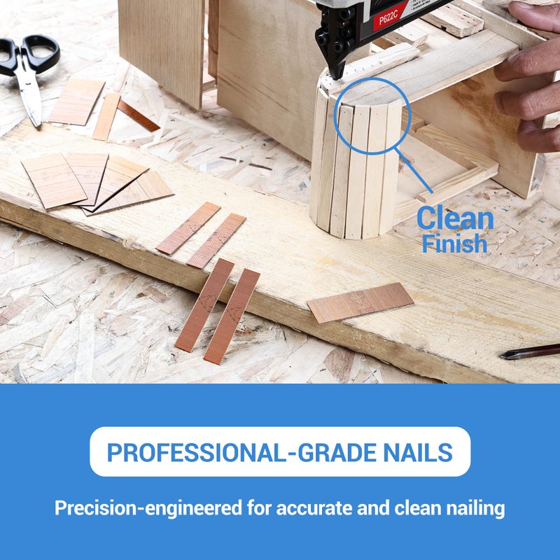 Meite مسامير ميتي 23 قياس، 10000 قطعة، مسامير رأسية دقيقة 5/8 بوصة لمسدس المسامير - مسامير مجلفنة لمسدس المسامير، مثالية للأعمال الخشبية الدقيقة وأعمال الزينة - Image 5